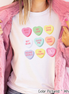 Monogram Conversation Hearts Grid Valentine Shirt