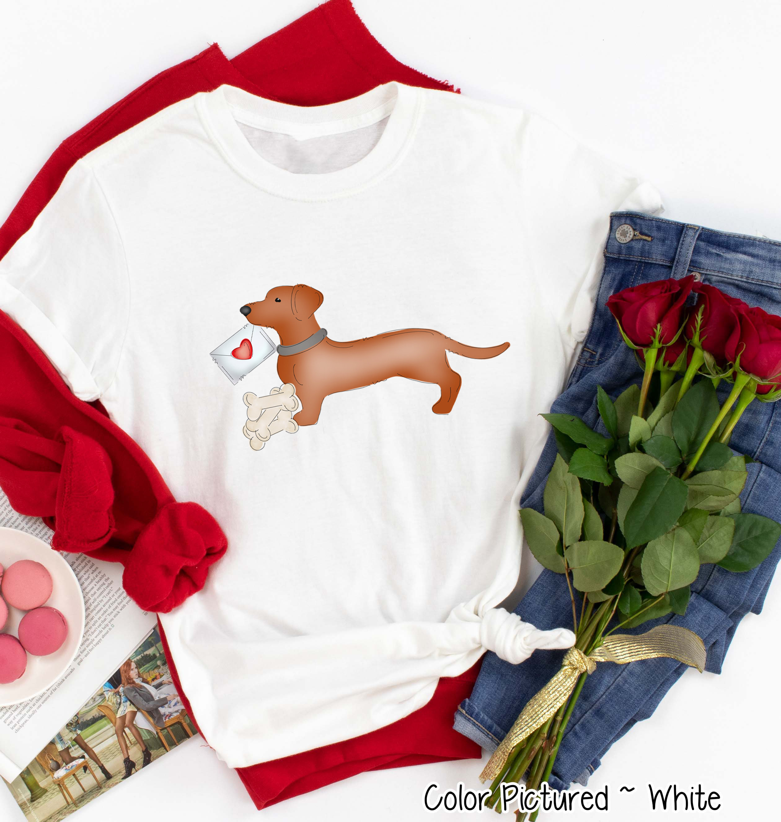 Daschund Dog Letter Valentine Shirt