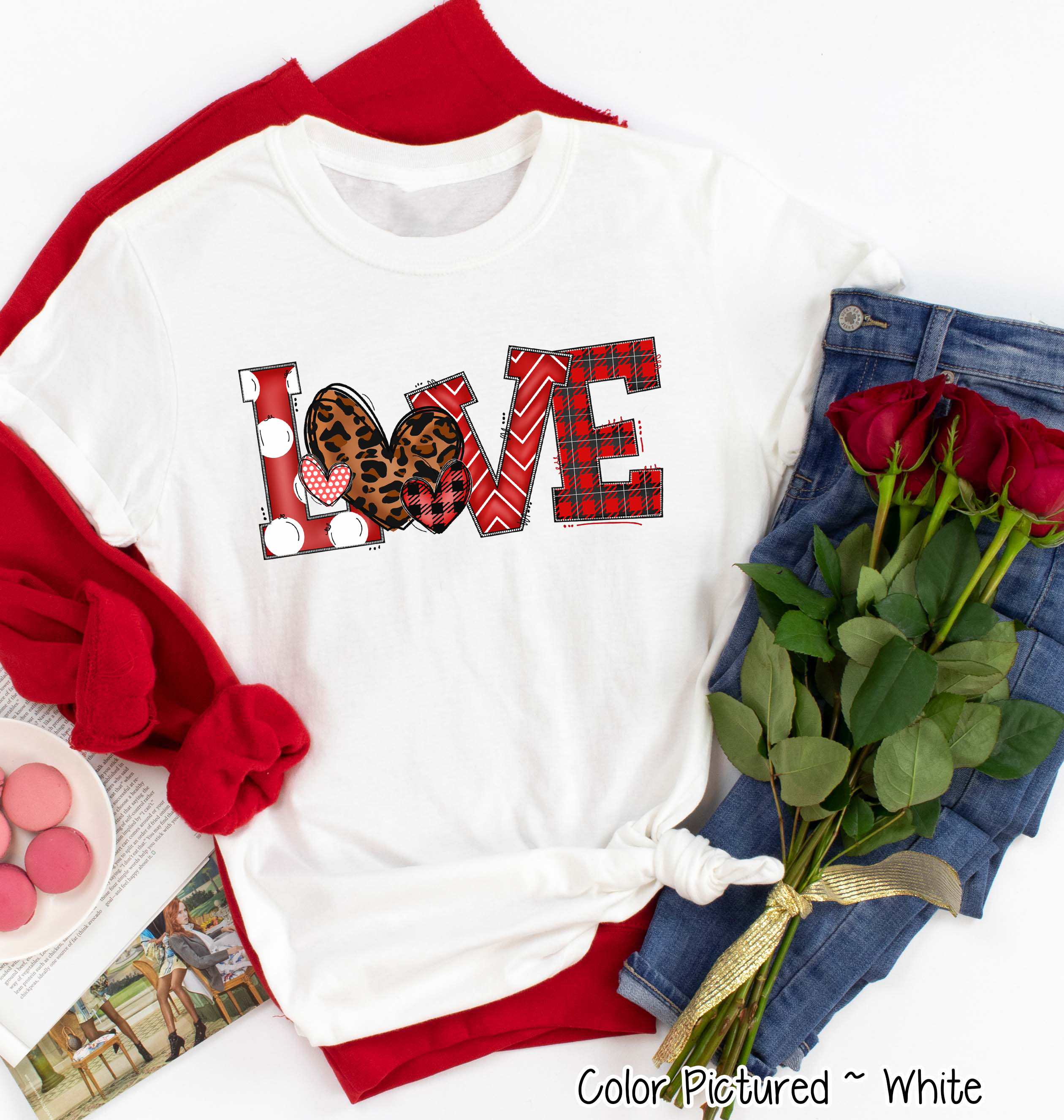 Leopard Cheetah Print Heart LOVE Valentine Shirt