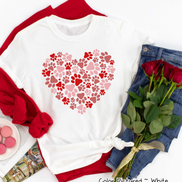 Paw Print Heart Valentine Shirt