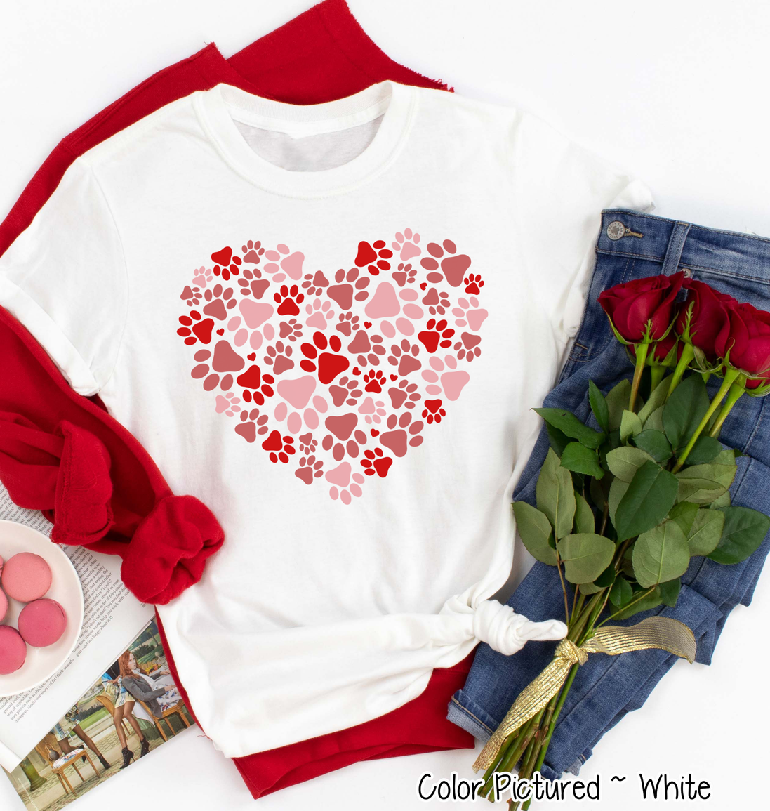 Paw Print Heart Valentine Shirt