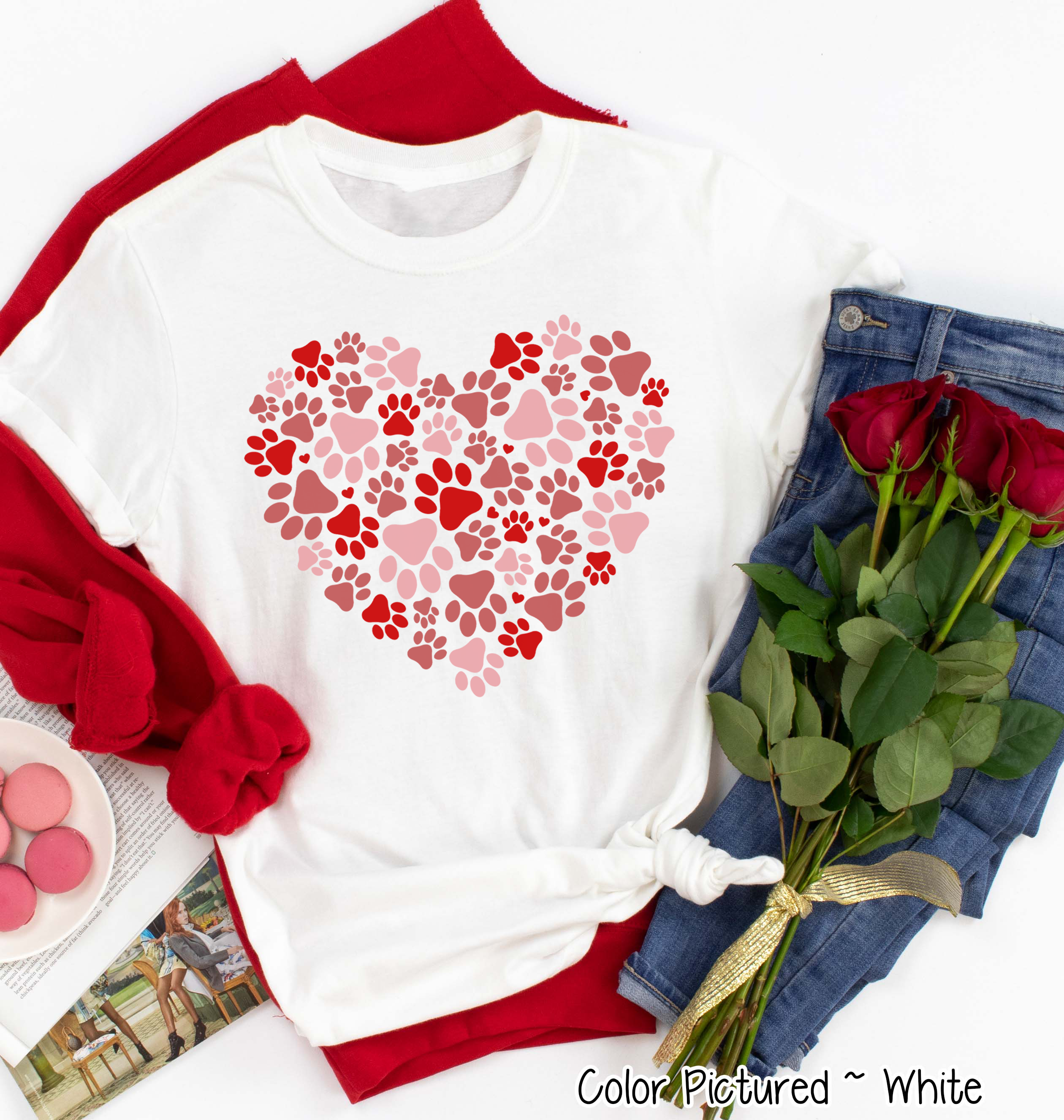 Paw Print Heart Valentine Shirt