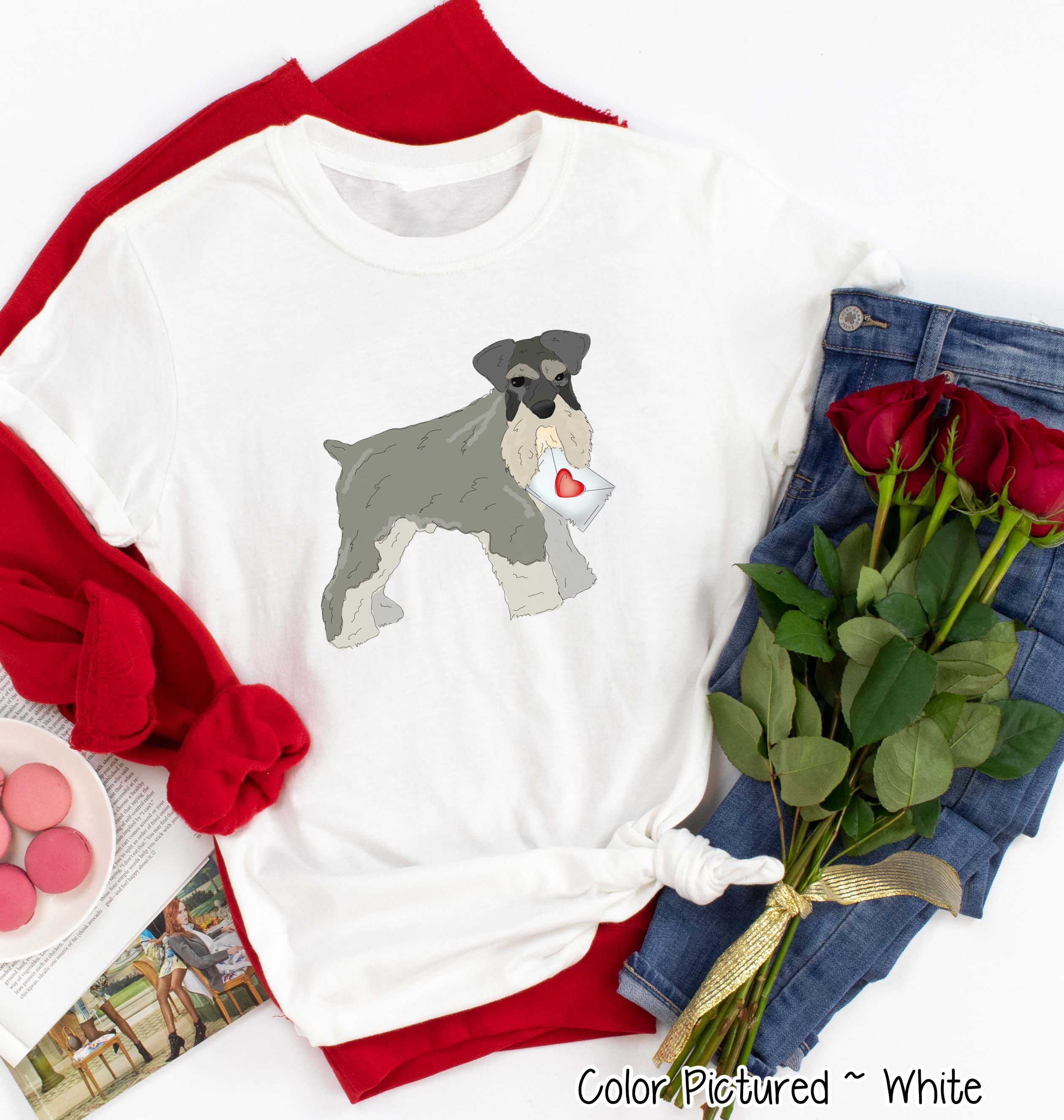 Schnauzer Dog Letter Valentine Shirt