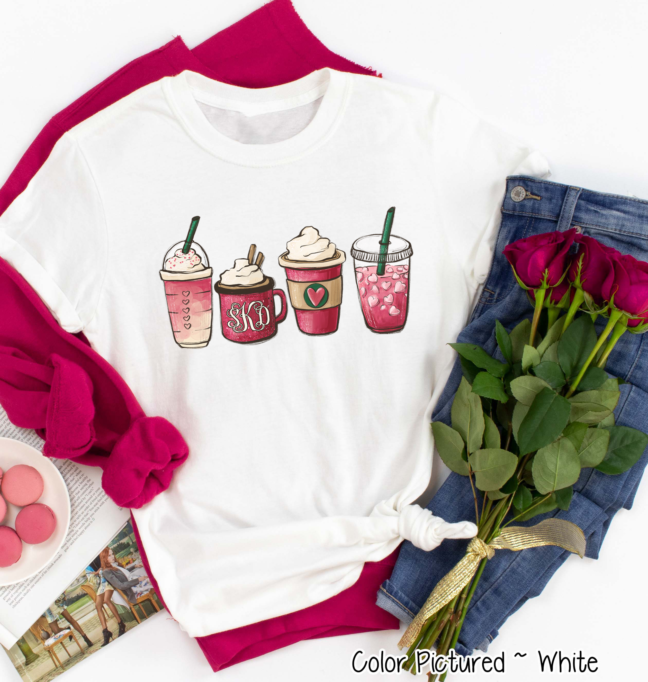Monogram Coffee Drinks Valentine Shirt