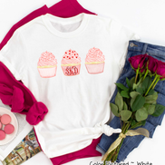 Monogram Cupcake Trio Valentine Shirt
