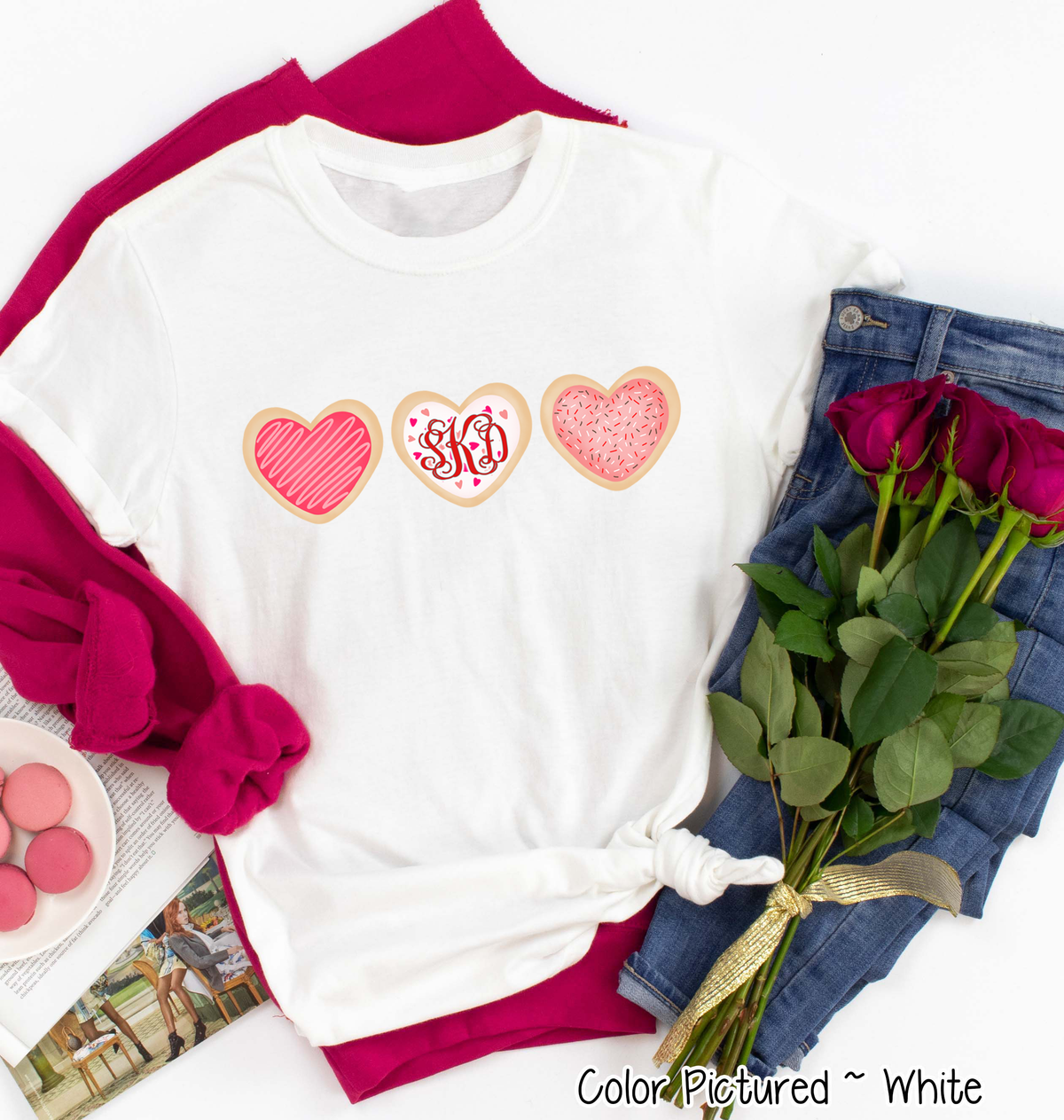 Monogram Cookie Trio Valentines Day Shirt