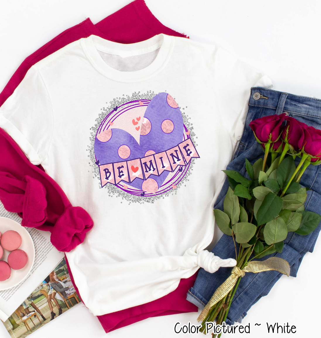 Be Mine Purple Polka Dot Heart Valentine Shirt