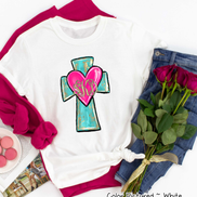 Monogram Cross and Heart with Gold Accents Shirt