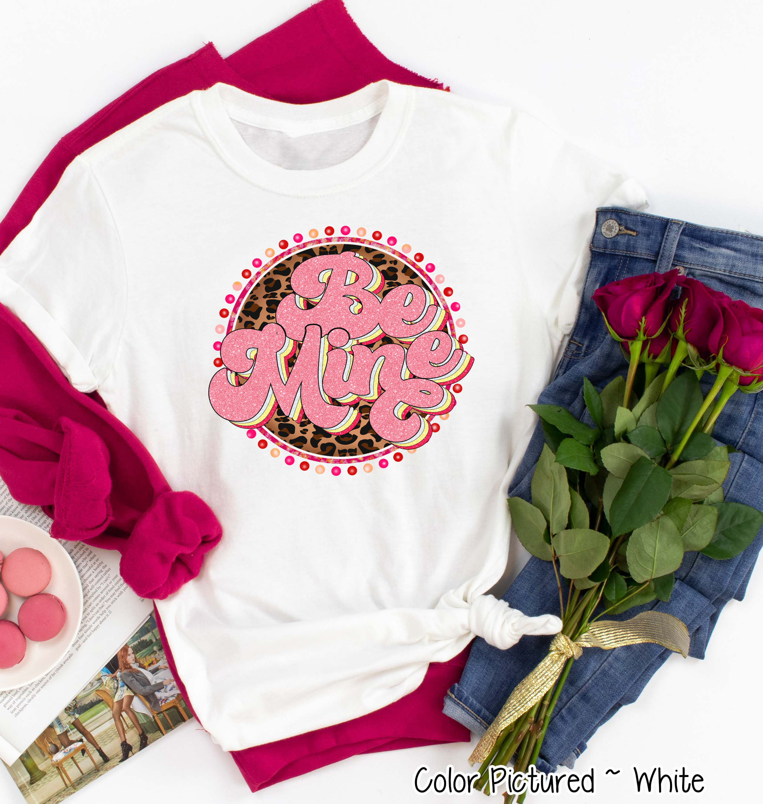 Leopard Print Retro Be Mine Valentine Shirt