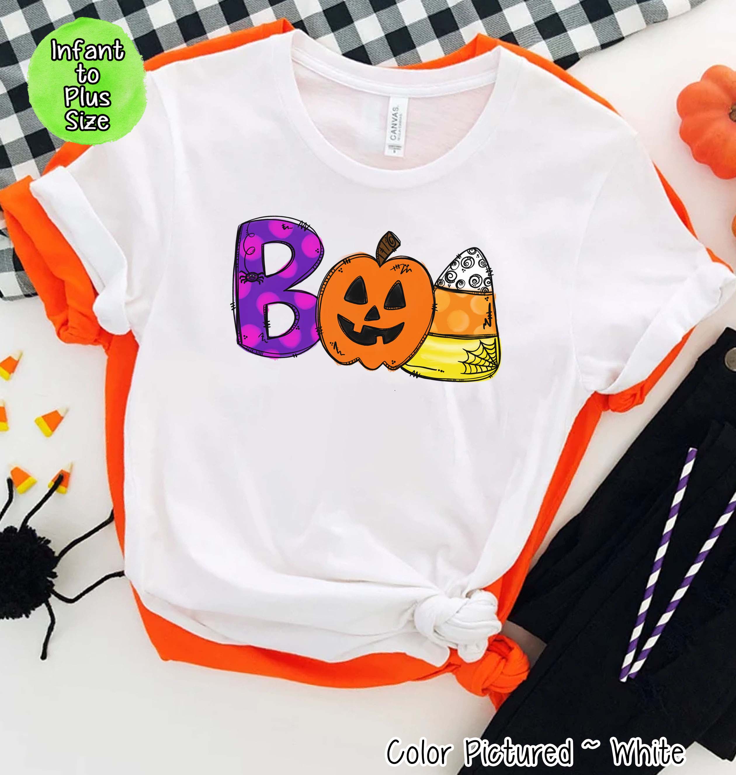 Boo Pumpkin Doodle Halloween Tee