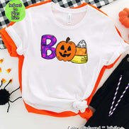Boo Pumpkin Doodle Halloween Tee