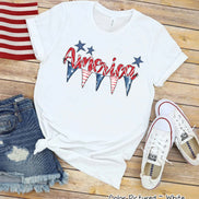 America Patriotic Bunting Tee