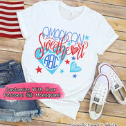 American Sweetheart Patriotic Monogram Tee