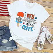 Patriotic Red White & Cute Monogram Tee