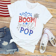 Boom Sparkle Pop Cute Patriotic Tee