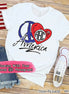 Peace Love America Monogram Tee
