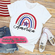 Patriotic Rainbow Monogram Tee