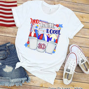 Patriotic Red White and Cool Snowcones Monogram Tee