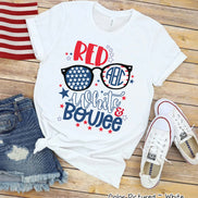 Red White & Boujee Cute Monogram Tee