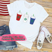 Starbucks Inspired Patriotic Monogram Tee