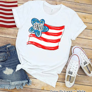 American Wavy Flag with Monogram Tee