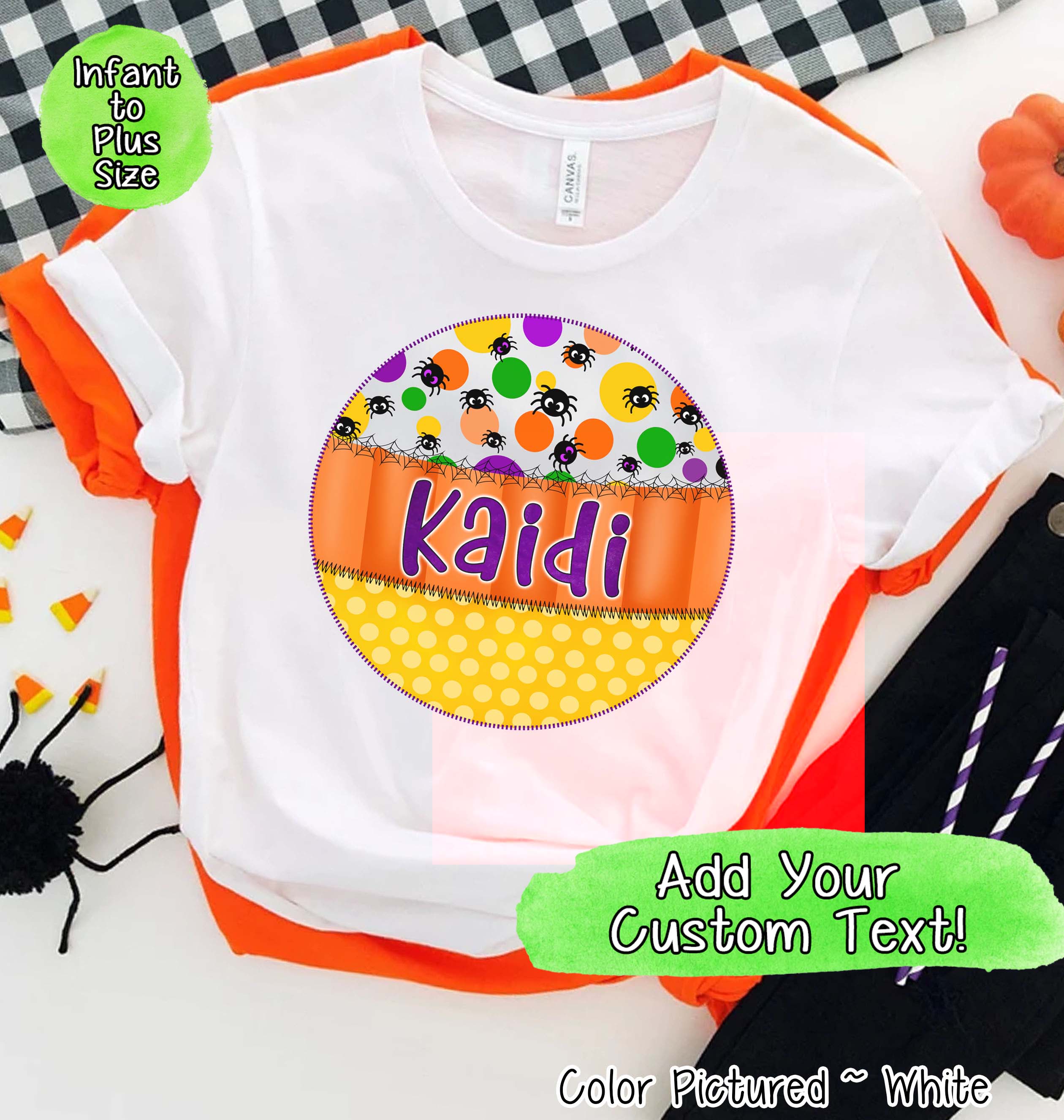 Personalized Candy Corn Frame with Custom Name Halloween Tee