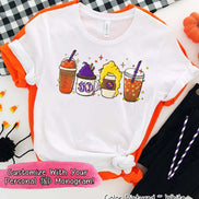 Monogram Hocus Pocus Coffee Latte Halloween Tee
