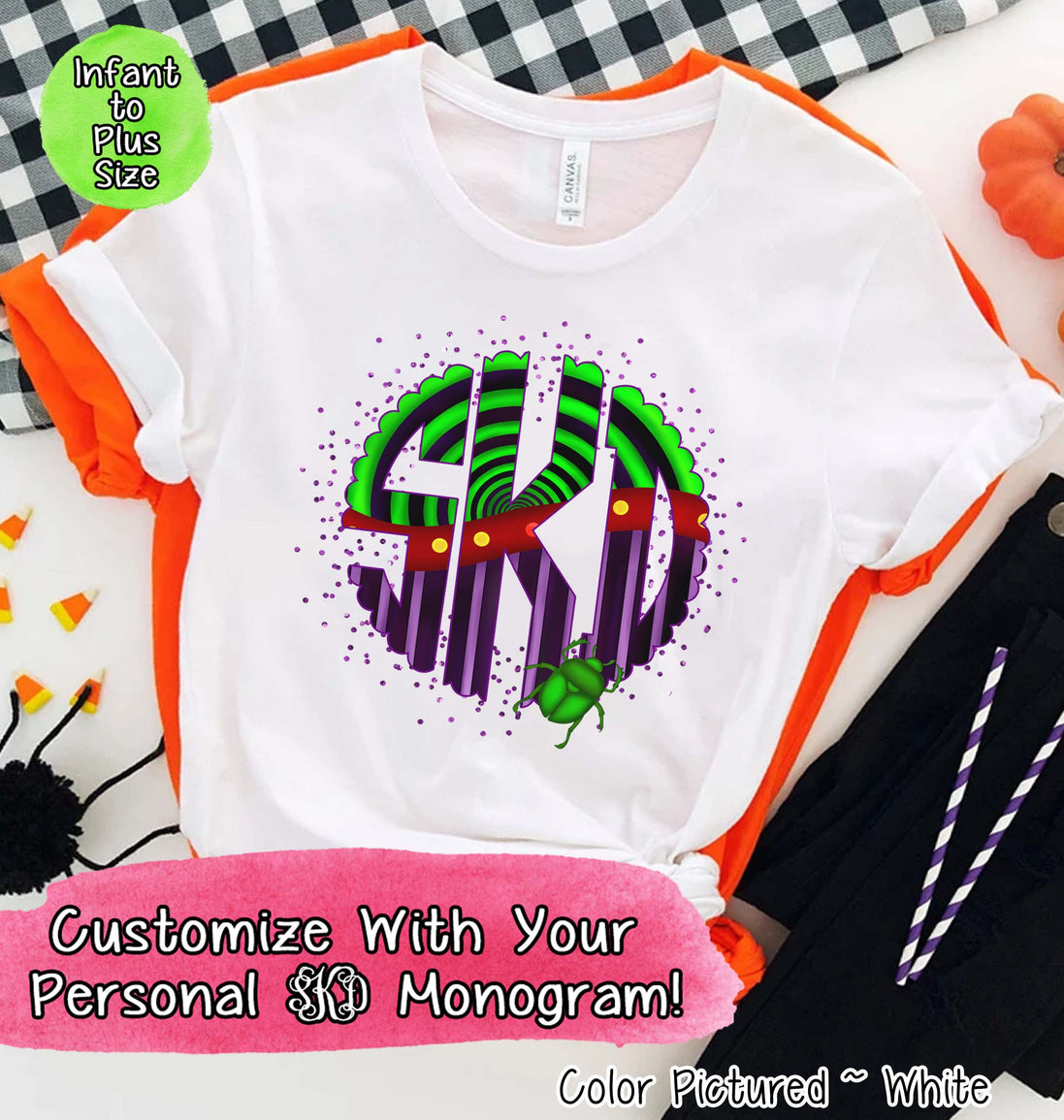 Big Monogram Beetle Halloween Tee