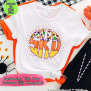 Big Monogram Candy Corn Halloween Tee