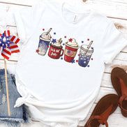 Patrotic Coffee Lovers Latte July 4th Tee