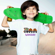 Personalized Frankenstein Train Youth, Toddler, Infant Halloween Tee