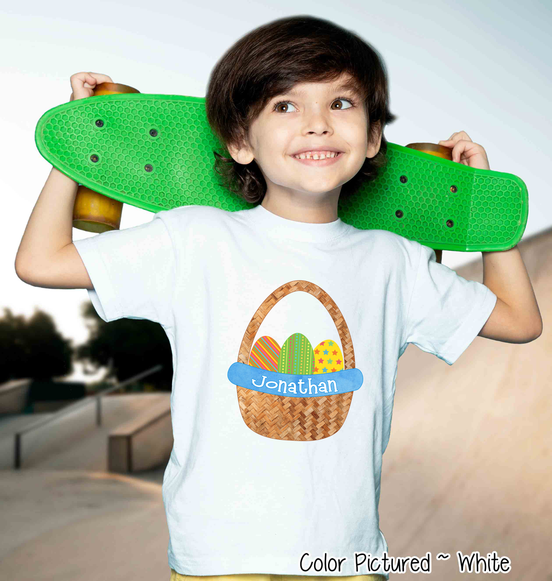 Personalized Boy Easter Basket Shirt with Custom Name Easter Day Tee