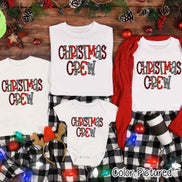 Buffalo Plaid & Leopard Print Christmas Crew Family Tee