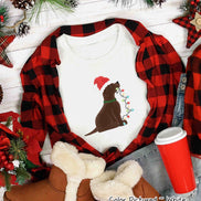 Chocolate Lab Dog Christmas Tee