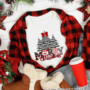 Black Polka Dot Merry Christmas Tee