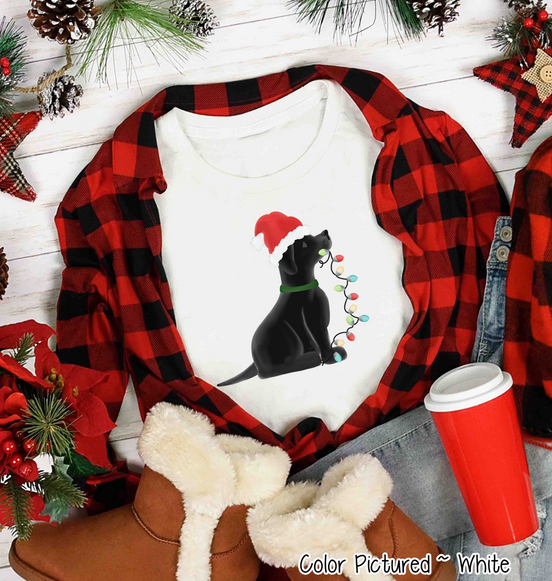 Black Lab Dog Christmas Tee