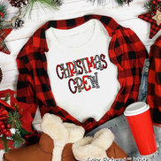 Buffalo Plaid & Leopard Print Christmas Crew Family Tee
