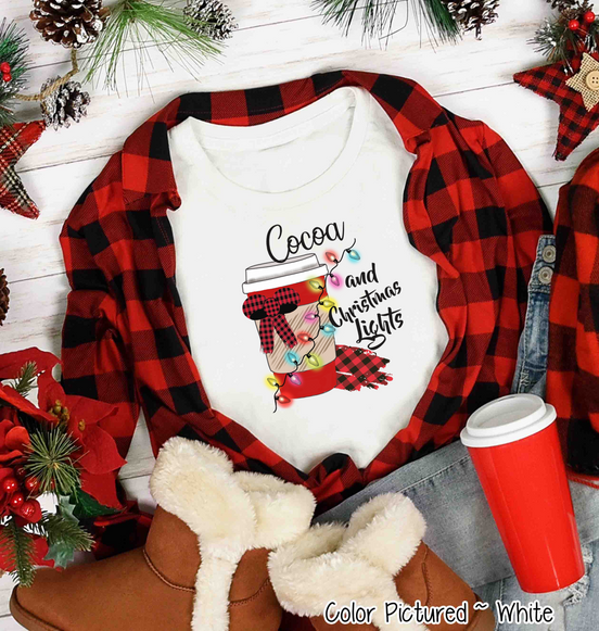Cocoa and Christmas Lights Tee