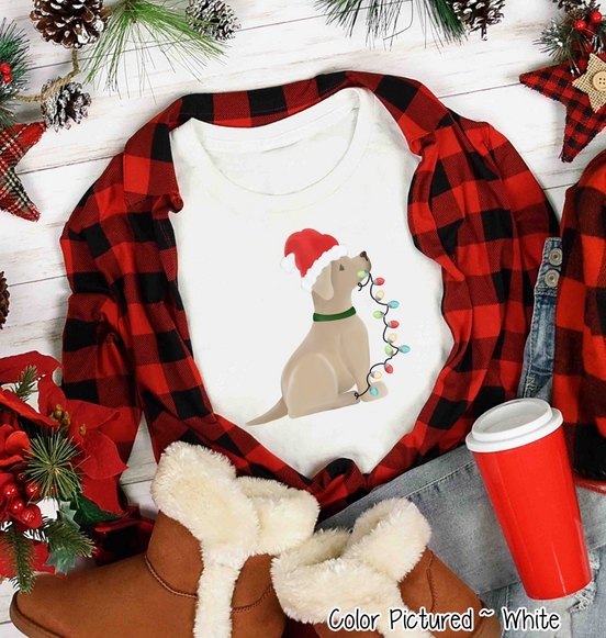 Yellow Lab Dog Christmas Tee