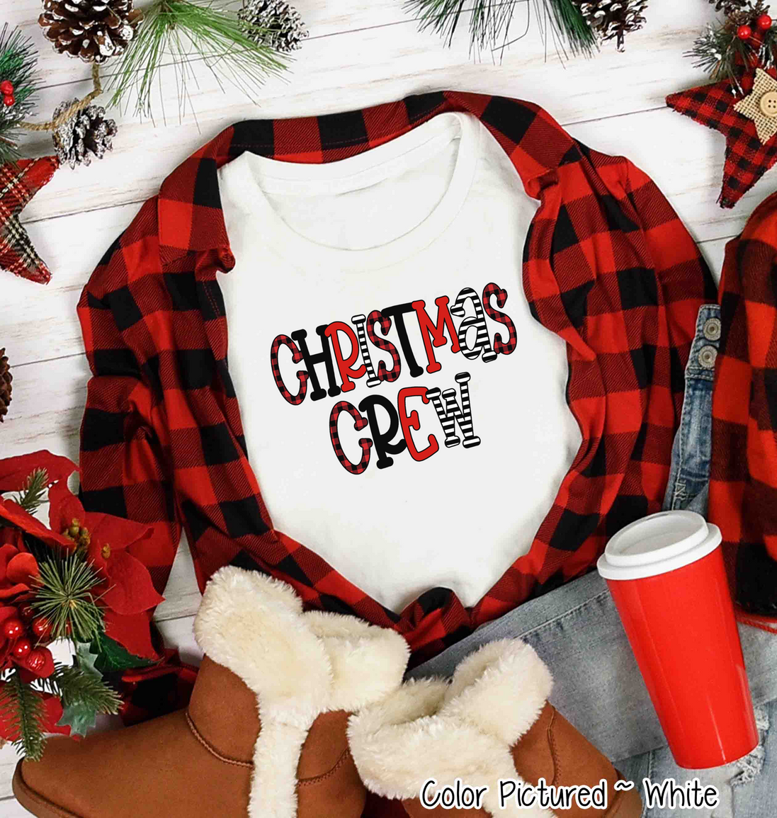 Buffalo Plaid Christmas Crew Family Tee