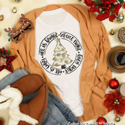 Silent Night White & Gold Dot Christmas Tree Tee