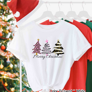 Pink Leopard Merry Christmas Tee