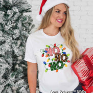 Ho Ho Ho Lights Christmas Tee