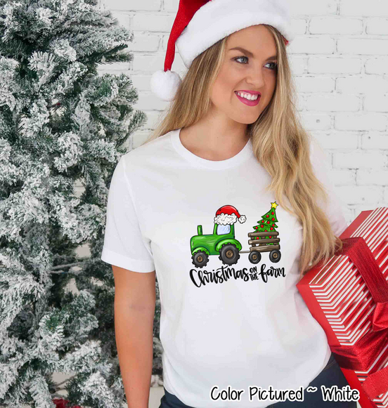 Christmas on the Farm Tractor Christmas Tee