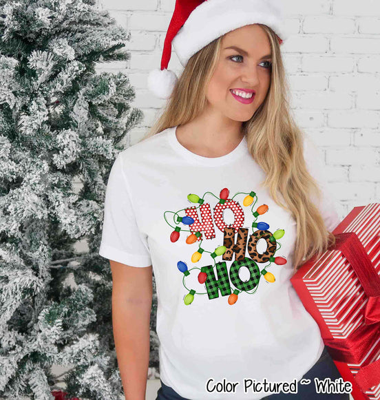 Ho Ho Ho Lights Christmas Tee