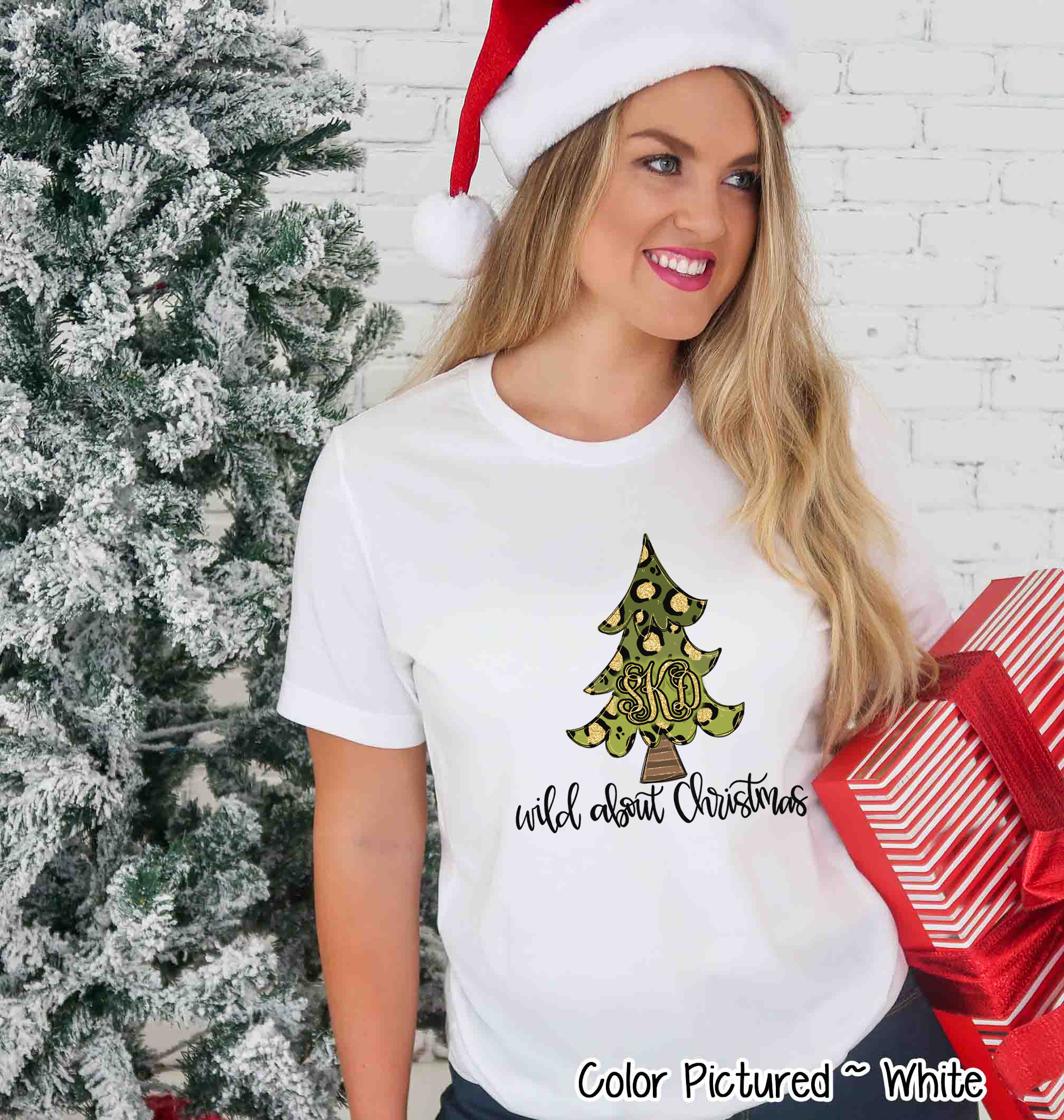 Monogrammed Wild About Christmas Tree Tee
