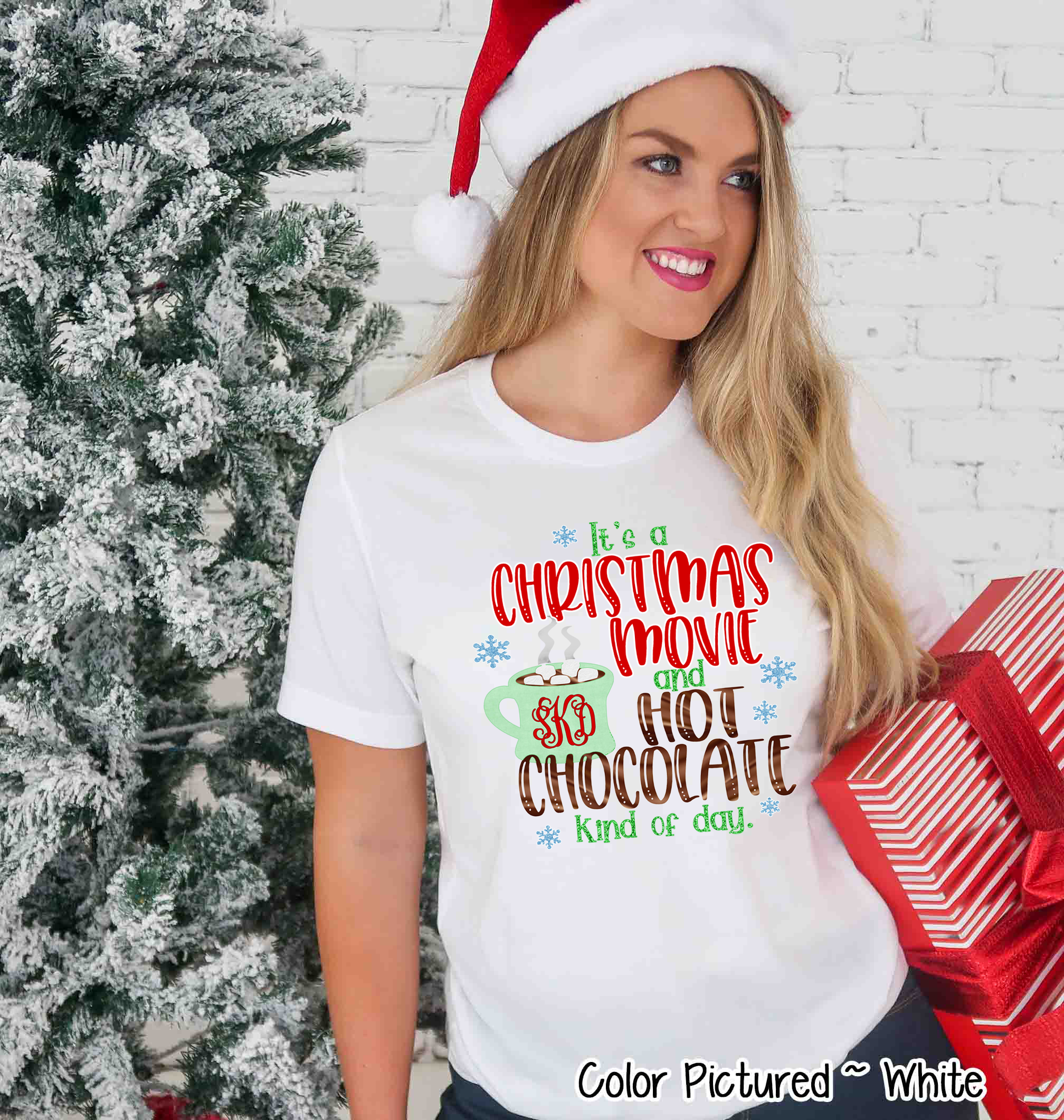 Monogram Christmas Movie & Hot Chocolate Tee