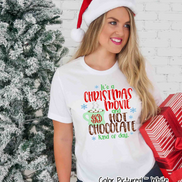 Monogram Christmas Movie & Hot Chocolate Tee