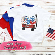Patriotic Red Wagon Customized with Name Tee