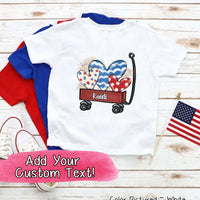 Patriotic Red Wagon Customized with Name Tee
